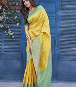 Floral Woven Design Zari Banarasi Saree