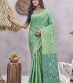 Floral Woven Design Zari Banarasi Saree