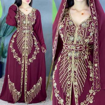 Wine Handcrafted Zari work Stitched Georgette Kaftan Party Dress 2