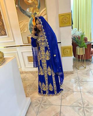 Ink Blue Kaftan for Women  2