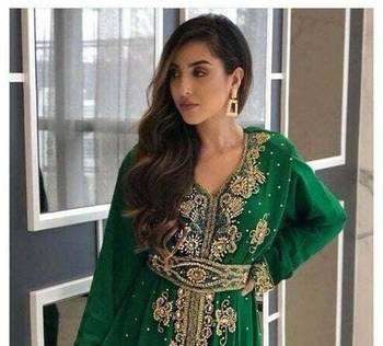 Georgette Mehendi Kaftan for Women 2