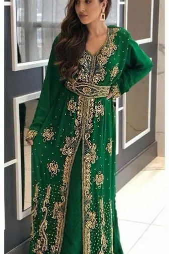 Georgette Mehendi Kaftan for Women