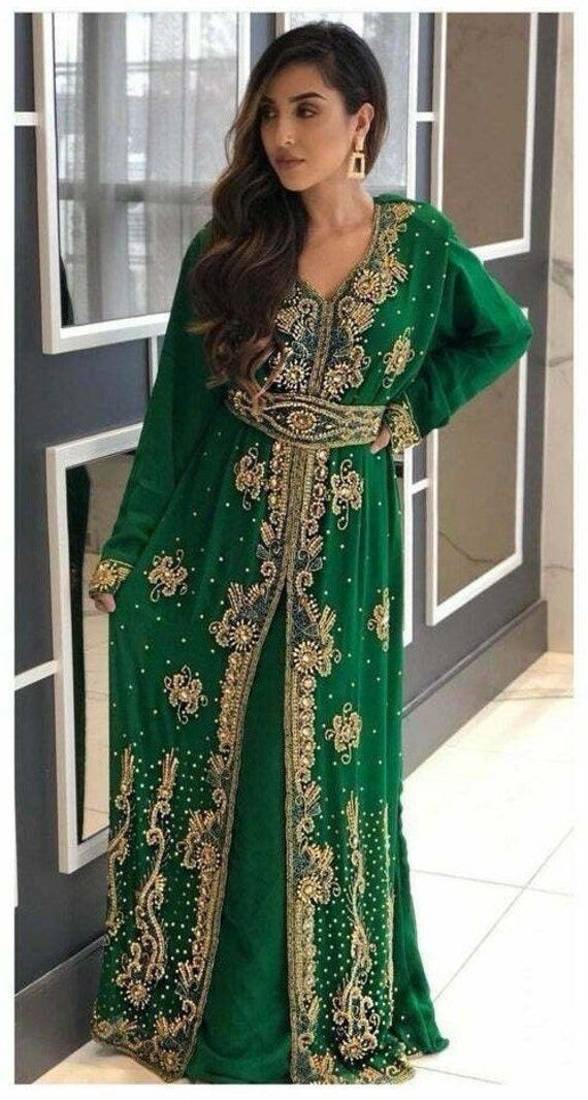 Georgette Mehendi Kaftan for Women