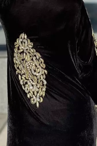 Black velvet Beaded Kaftan