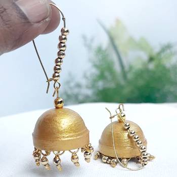 Quilled jhumkas hanging earrings7 2