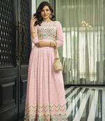 Light pink color georgette floor length anarkali suit