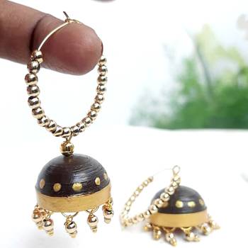 Quilled jhumkas hanging earrings3 2