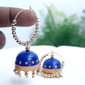 Quilled jhumkas hanging earrings4 2