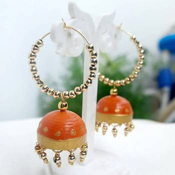 Quilled jhumkas hanging earrings5 1