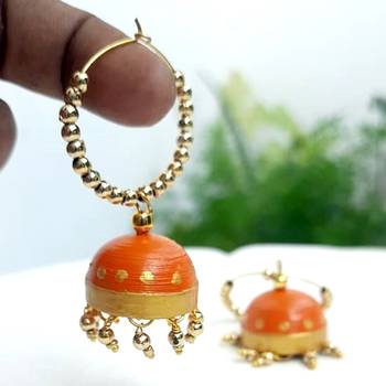 Quilled jhumkas hanging earrings5 2