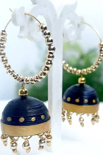 Quilled jhumkas hanging earrings7