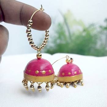 Quilled jhumkas hanging earrings9 2