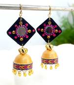 Quilled jhumkas with mirror earrings 2