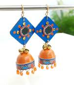Quilled jhumkas with mirror earrings 3