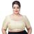 GRACEFUL ELEGANCE CREAM PLUS SIZE BROCADE ELBOW SLEEVES READYMADE SAREE BLOUSE