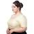 GRACEFUL ELEGANCE CREAM PLUS SIZE BROCADE ELBOW SLEEVES READYMADE SAREE BLOUSE