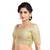 GRACEFUL ELEGANCE CREAM PLUS SIZE BROCADE ELBOW SLEEVES READYMADE SAREE BLOUSE