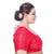 Stunning Silk & Georgette Floral Elbow Sleeves Plus Size Readymade Saree Blouse