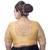 Graceful Golden Hues: Art Silk Embroidered Net Elbow Sleeves Plus Size Readymade Saree Blouse