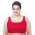 Red Velvet Sequin Embellished Sleeveless Plus Size Readymade Blouse