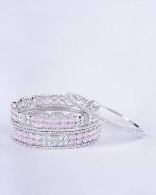 crystal fancy rhodium bangles (pack of 6) 3