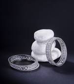 Opal touch crystal fancy rhodium bangles (pack of 6)