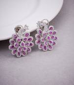 Opal touch radiant red-white earrings