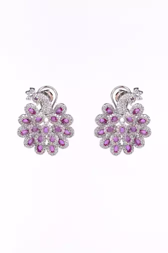 radiant red-white earrings