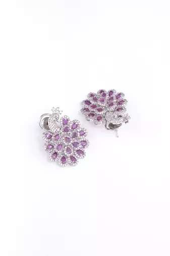 radiant red-white earrings