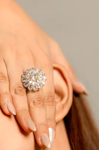 dazzling dream rhodium ring