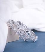 shimmering white rhodium bangles (pack of 2)