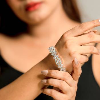 shimmering white rhodium bangles (pack of 2) 2