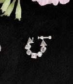 Opal touch rhodium cz nose pin