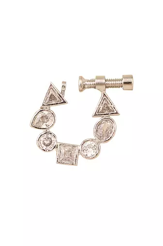 rhodium cz nose pin
