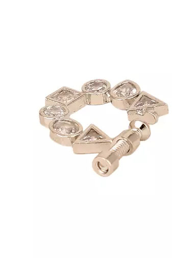 rhodium cz nose pin