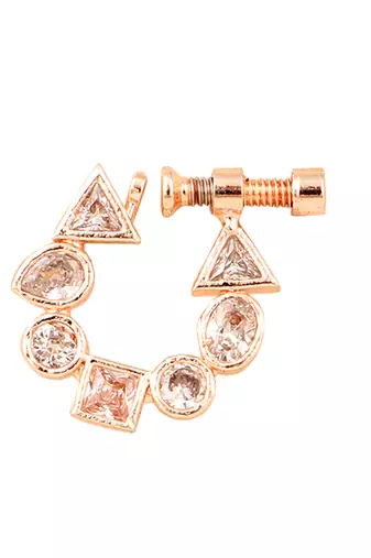 rose gold cz nose pin