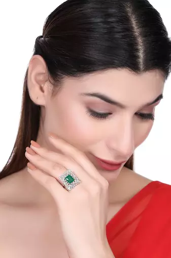 snowflake glow brass ring