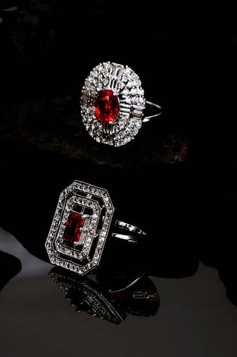 Opal touch rohdium essence brass ring