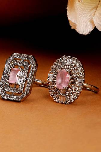 Opal touch rohdium essence brass ring