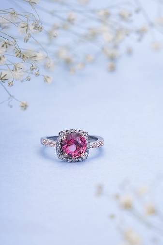 Opal touch two-tone sparkle ring