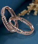 Opal touch rose gold splendor bangles set (pack of 2)