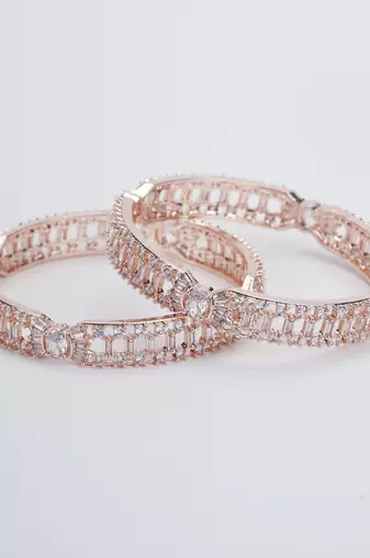 rose gold splendor bangles set (pack of 2)