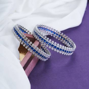 sparkling rhodium bangles set (pack of 2) 1