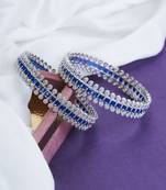 Opal touch sparkling rhodium bangles set (pack of 2)
