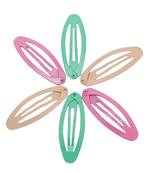 6 pcs Oval Hair Clips 6 Colors Non-Slip Metal For Baby Girl Kid Woman Hair