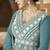 Light teal color faux georgette semi stitched embroidered partywear suit