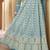 Light teal color faux georgette semi stitched embroidered partywear suit