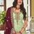 Sea green color embroidered faux georgette fancy palazzo suit