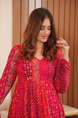 MASLIN FULL FLAIR WITH KALI PATTERN AND CANVAS PATTA WITH DUPPTA SET READY TO WEAR  6