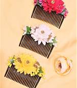  Multicolor Acrylic  Flower Combpin